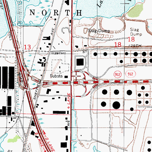 Topographic Map of WCAE-TV (Saint John), IN