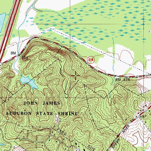 Topographic Map of WAFV-TV (Evansville), IN