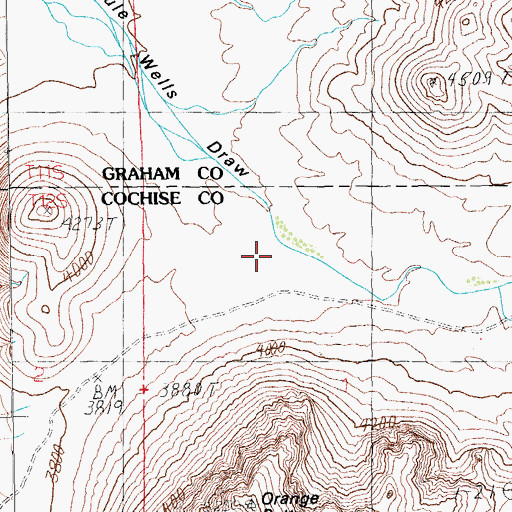 Topographic Map of Tule Wells Canyon, AZ