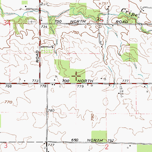 Topographic Map of WLFI-TV (Lafayette), IN