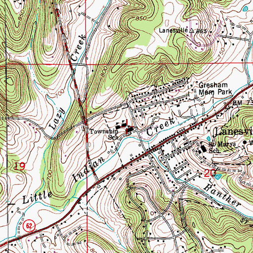 Topographic Map of Franklin Township Elementary School, IN