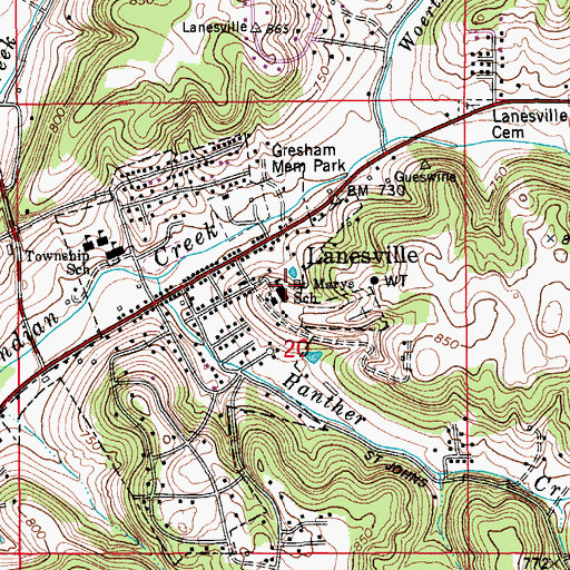 Topographic Map of Saint Marys Elementary School, IN