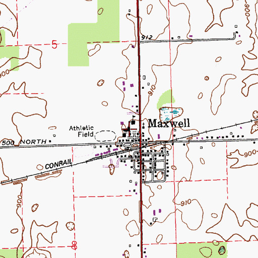 Topographic Map of Maxwell Middle School, IN