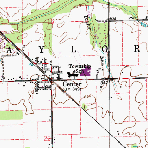 Topographic Map of Taylor Elementary School, IN