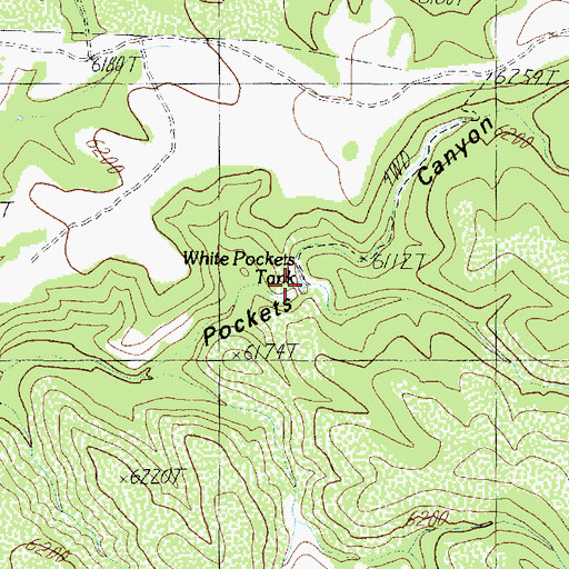 Topographic Map of White Pockets Tank, AZ
