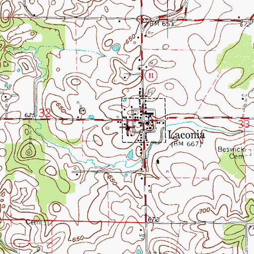 Topographic Map of Laconia Elementary School, IN