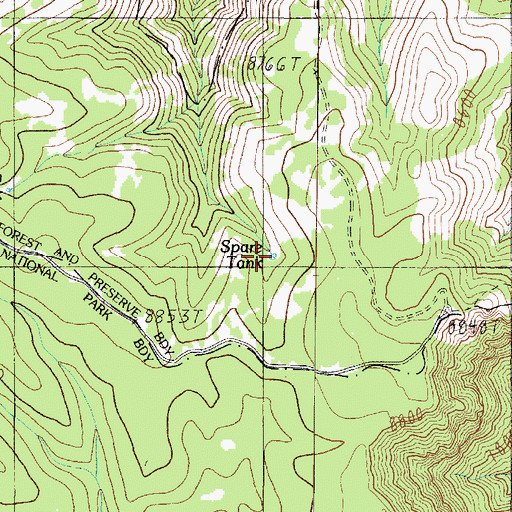 Topographic Map of Spare Tank, AZ