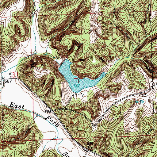 Topographic Map of Hidden Valley Lake, IN
