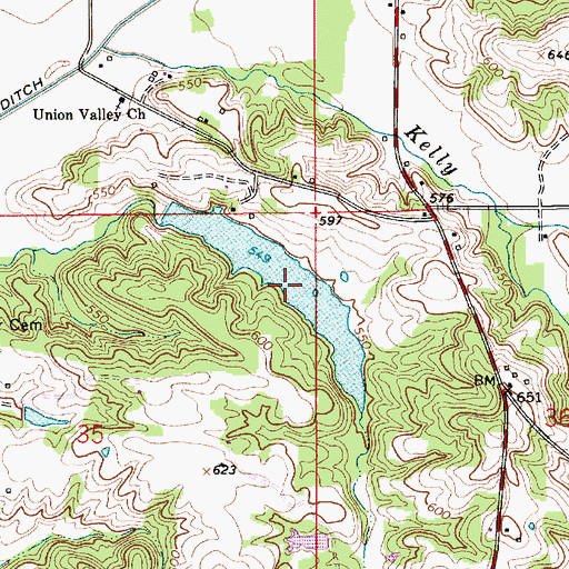 Topographic Map of Moses Lake, IN