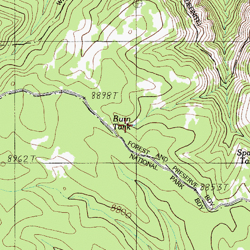Topographic Map of Burn Tank, AZ