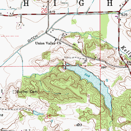 Topographic Map of Moses Lake Dam, IN