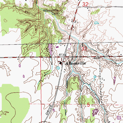 Topographic Map of Switzerland County Elementary School, IN