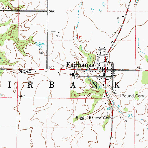 Topographic Map of Fairbanks Elementary School, IN