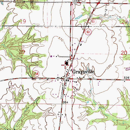Topographic Map of Graysville Elementary School, IN
