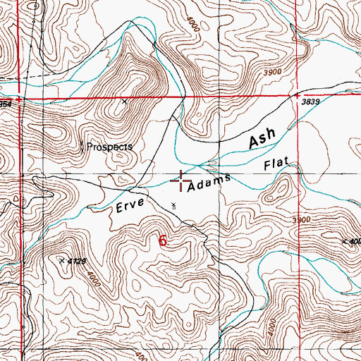 Topographic Map of Erve Adams Flat, AZ