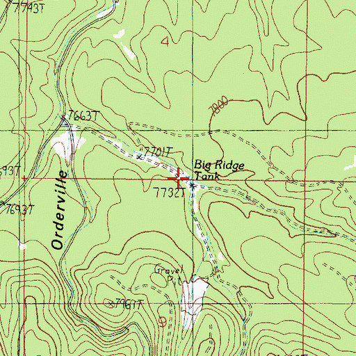 Topographic Map of Big Ridge Tank, AZ