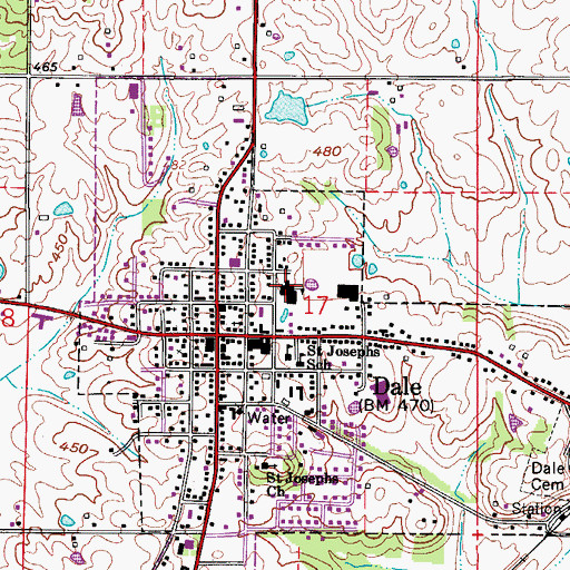 Topographic Map of David Turnham Educational Center, IN