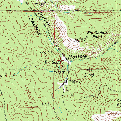 Topographic Map of Big Saddle Tank, AZ