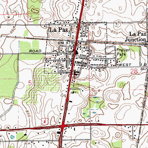Topographic Map of Lapaz Elementary School, IN