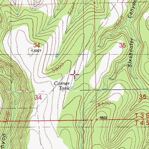 Topographic Map of Corner Tank, AZ