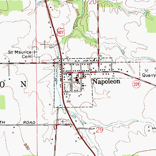 Topographic Map of Napoleon Elementary School, IN