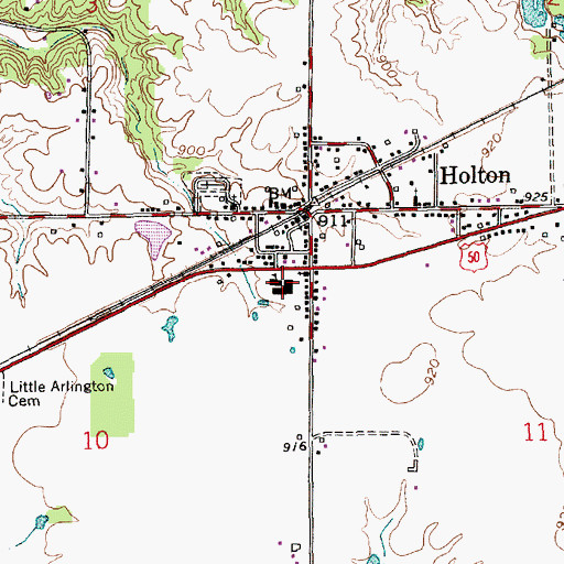 Topographic Map of Holton Elementary School, IN