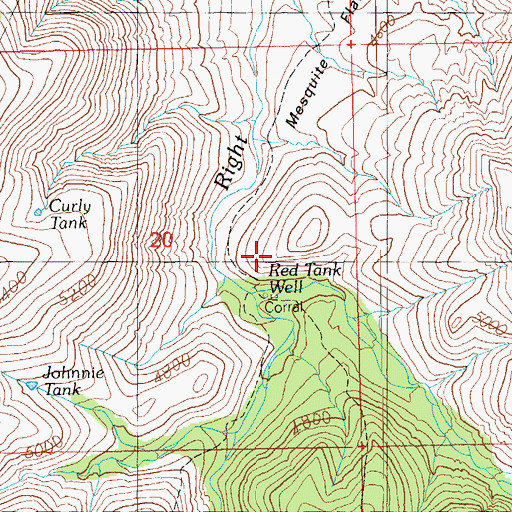 Topographic Map of Red Tank Well, AZ