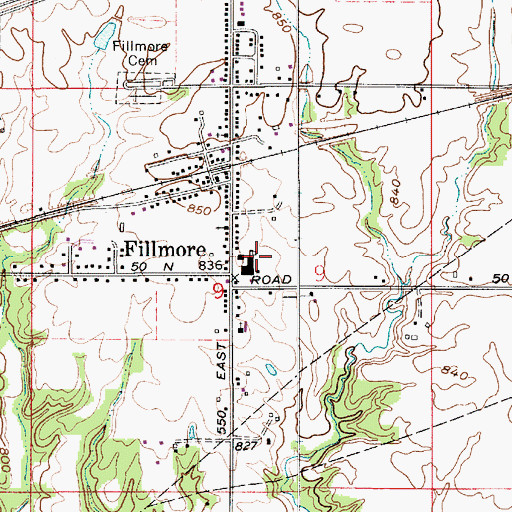 Topographic Map of Fillmore Elementary School, IN