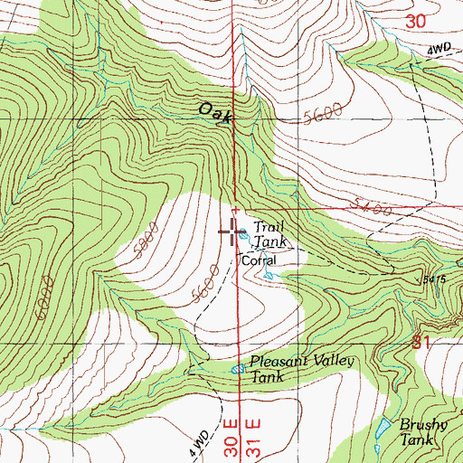 Topographic Map of Trail Tank, AZ