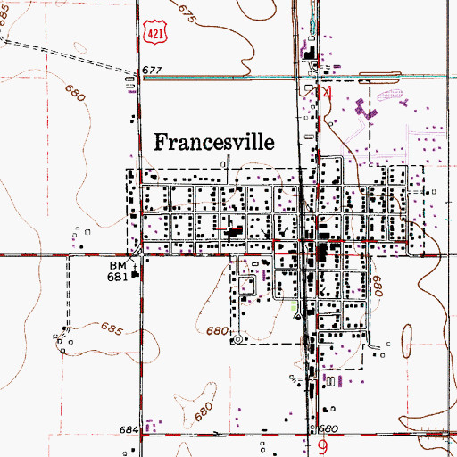 Topographic Map of West Central Senior High School, IN