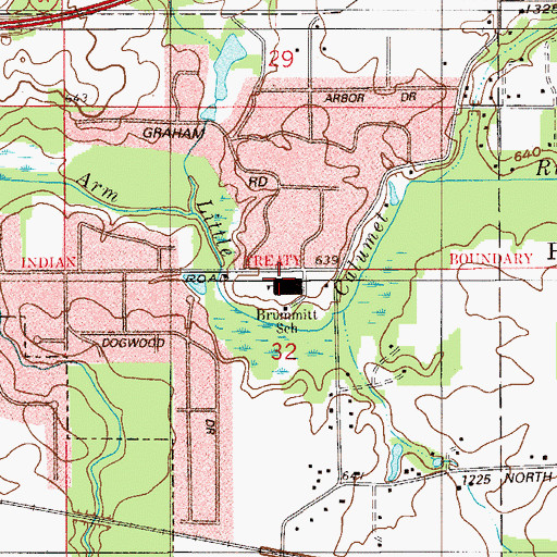 Topographic Map of Brummitt Elementary School, IN