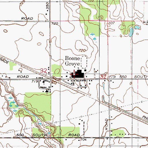 Topographic Map of Boone Grove Junior-Senior High School, IN