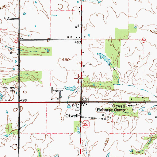 Topographic Map of Otwell Elementary School, IN