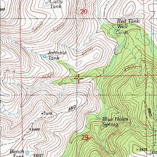 Topographic Map of Johnnie Tank, AZ