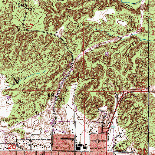 Topographic Map of Owen Valley Community High School, IN