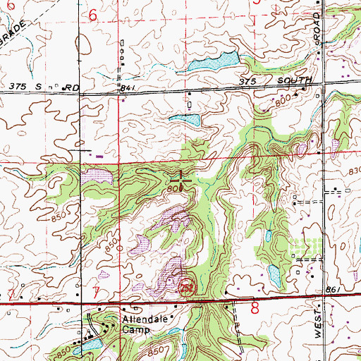Topographic Map of Ray Willoughby Dam Number 2 North, IN