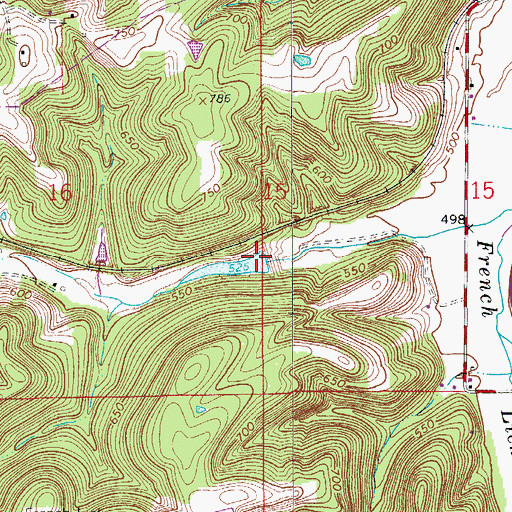 Topographic Map of French Lick Dam Number F-2, IN