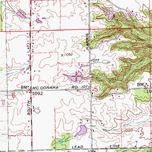 Topographic Map of Glen White Lake, IN