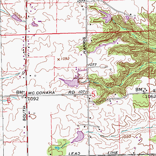 Topographic Map of Glen White Dam, IN