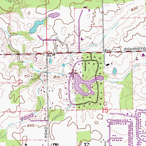 Topographic Map of Covington Lake Dam, IN
