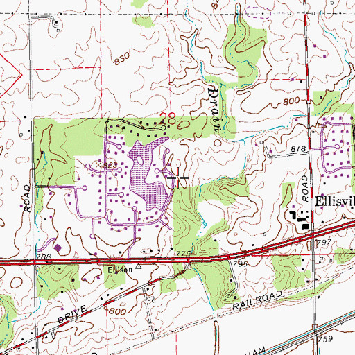 Topographic Map of Cook Lougheed Wildlife Pond Dam, IN