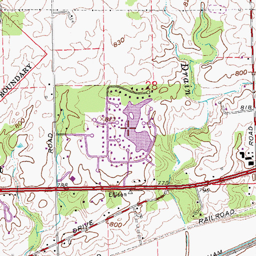 Topographic Map of Cook Lougheed Wildlife Pond, IN