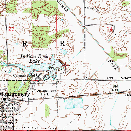 Topographic Map of Prairie Creek Structure Number B-3-1, IN