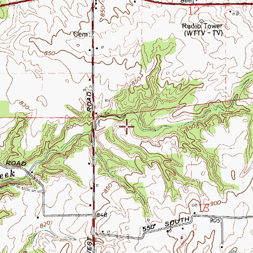 Topographic Map of Teeters Lake, IN