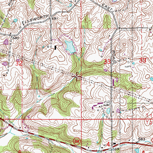 Topographic Map of Celestine Community Club Lake, IN