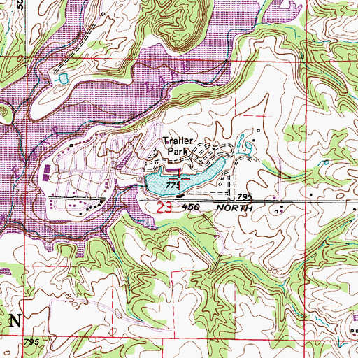 Topographic Map of Van Bibber Lake, IN
