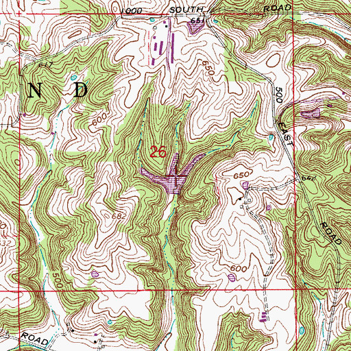 Topographic Map of Felmont Oil Company Reservoir, IN