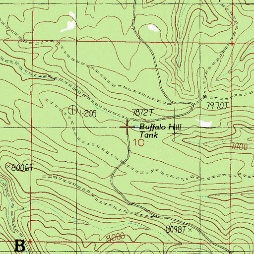 Topographic Map of Buffalo Hill Tank, AZ