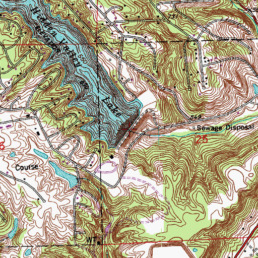 Topographic Map of Hidden Valley Lake Dam, IN