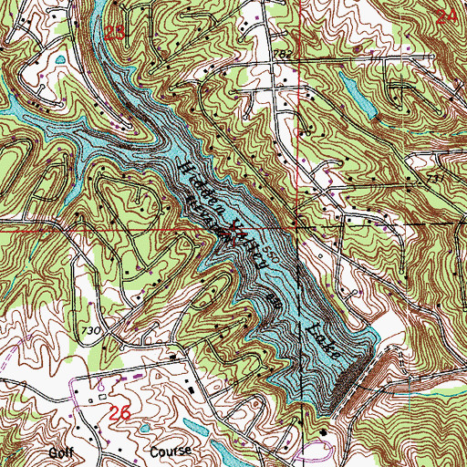 Topographic Map of Hidden Valley Lake, IN
